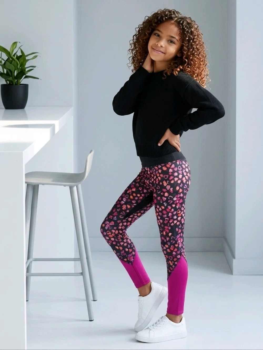 Old Navy Active Girls L 10/12 Pink Dot Legging Quick Dry Workout Yoga Pants